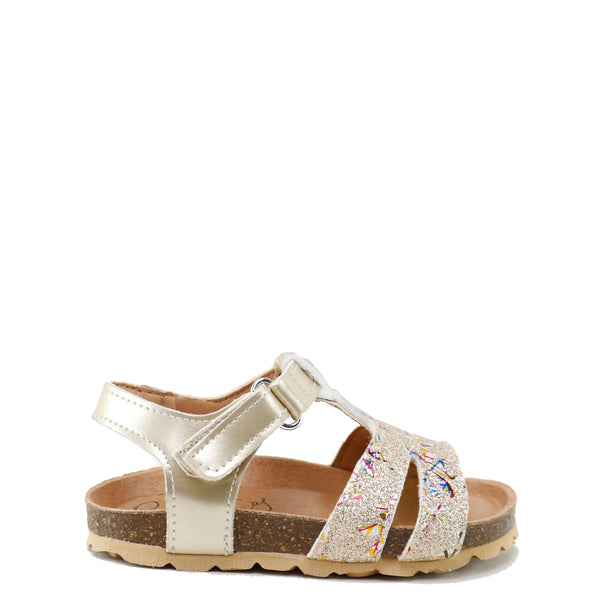 Papanatas Gold Sparkle Bird Sandal - Tassel Children Shoes