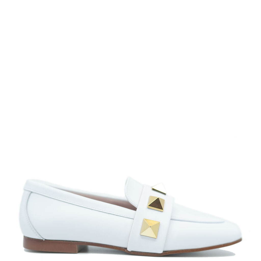 Spain+Co White Stud Loafer