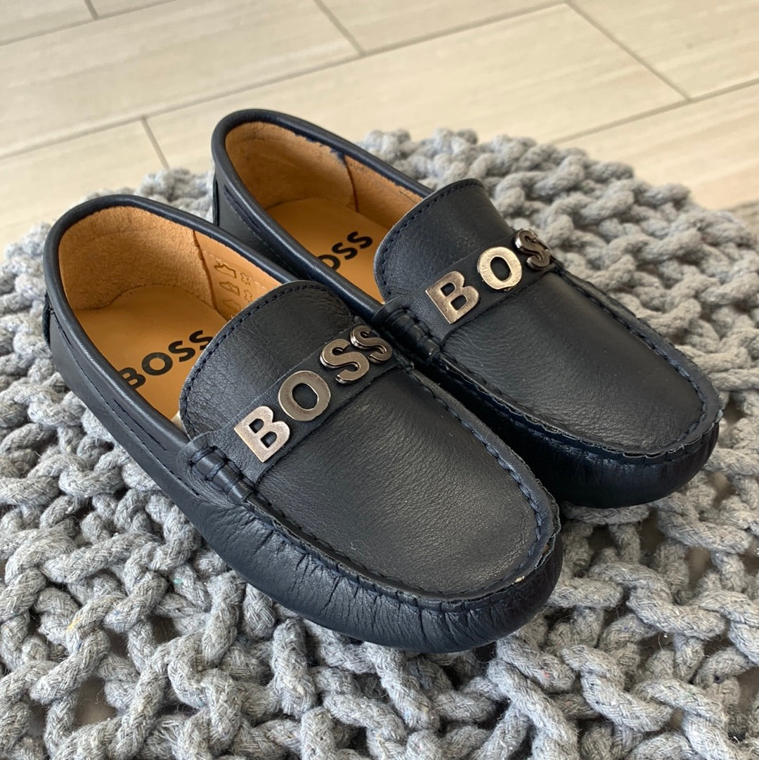 mod Ekspression råb op Hugo Boss Navy Leather Loafer - Tassel Children Shoes