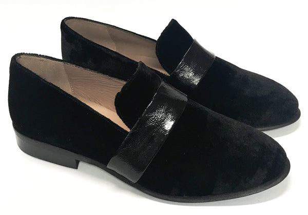 Marian Black Velvet Loafer - Tassel Children Shoes